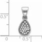 Sterling Silver Rhodium-Plated Cz Polished Teardrop Pendant