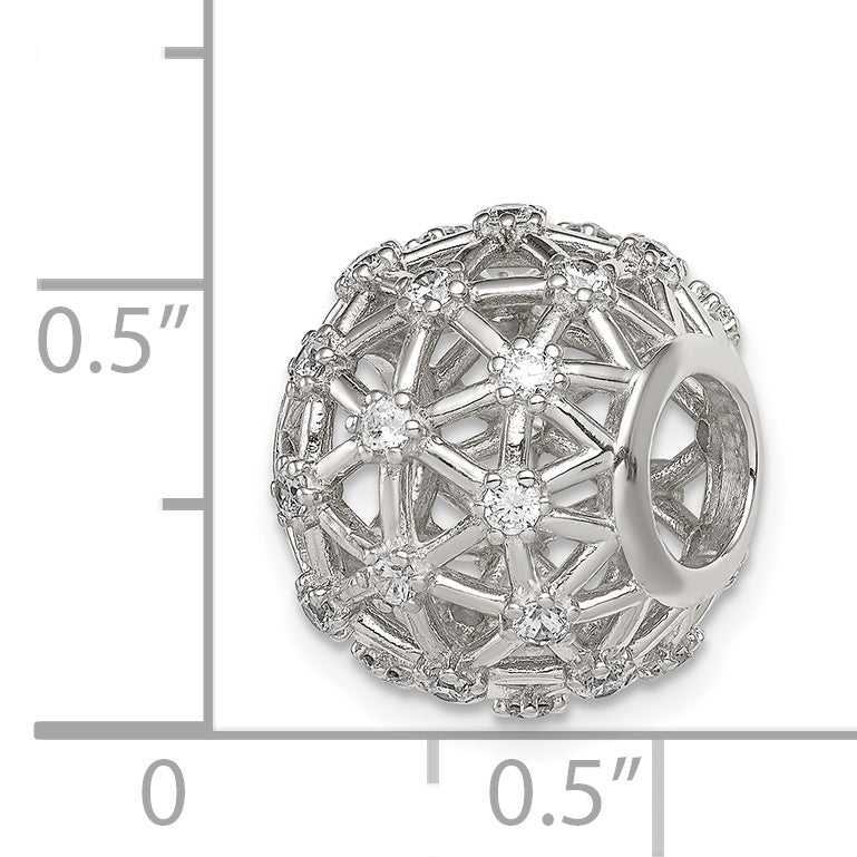 Sterling Silver Cz Slide Pendant