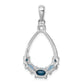 Sterling Silver Rhod-Plat London Blue And Lb Topaz Pendant