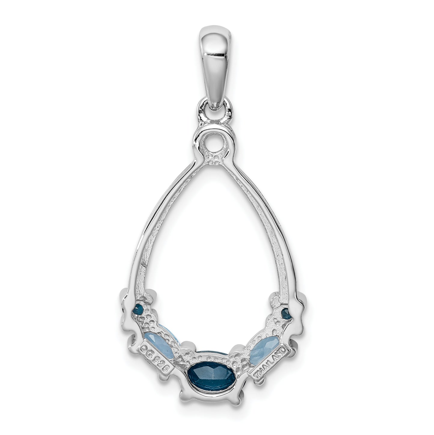 Sterling Silver Rhod-Plat London Blue And Lb Topaz Pendant