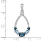 Sterling Silver Rhod-Plat London Blue And Lb Topaz Pendant