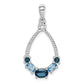 Sterling Silver Rhod-Plat London Blue And Lb Topaz Pendant