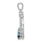 Sterling Silver Rhod-Plat London Blue And Lb Topaz Pendant