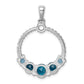 Sterling Silver Rhod-Plat London Blue And Lb Topaz Pendant