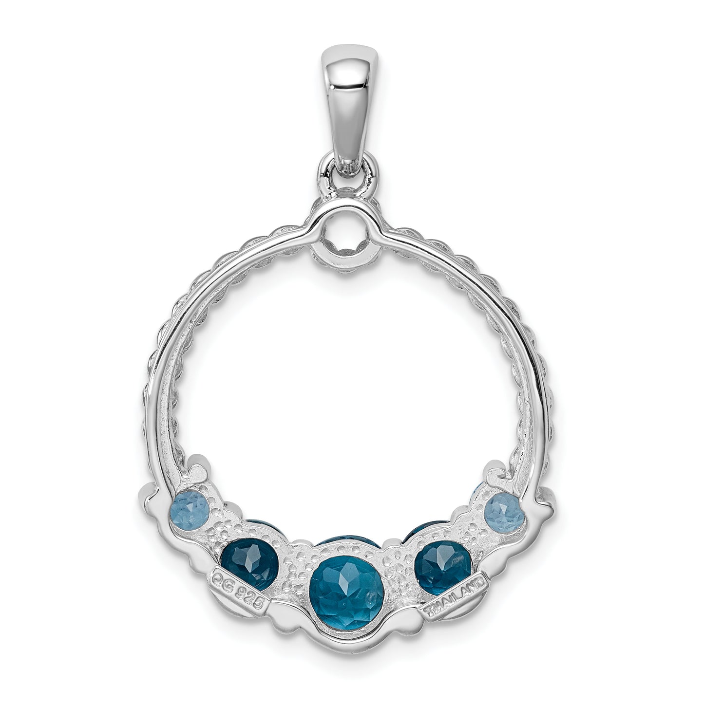 Sterling Silver Rhod-Plat London Blue And Lb Topaz Pendant