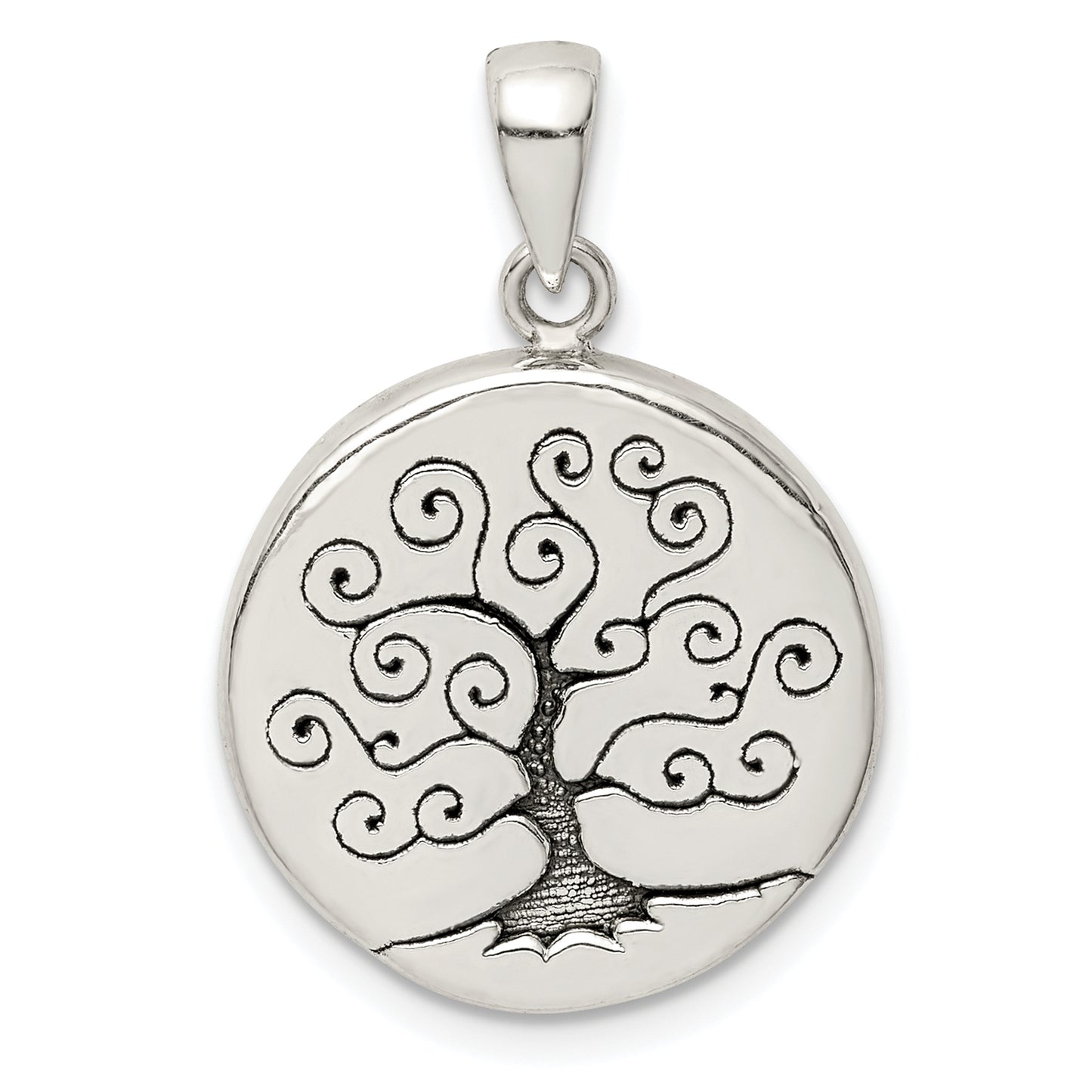 Sterling Silver Antiqued Tree Pendant