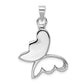 Sterling Silver Rhodium-Plated Butterfly Cz Ash Holder Pendant