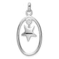 Sterling Silver Polished Oval Dangle Star Pendant