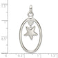 Sterling Silver Polished Oval Dangle Star Pendant