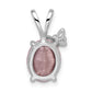 Sterling Silver Rh-Plate Light Pink Swarovski Crystal W/ Butterfly Pendant