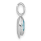 Sterling Silver Rh-Plated Sky Blue Topaz Oval Pendant