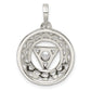 Sterling Silver Cz Throat Chakra Filigree Pendant