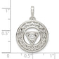 Sterling Silver Cz Throat Chakra Filigree Pendant