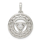 Sterling Silver Cz Throat Chakra Filigree Pendant