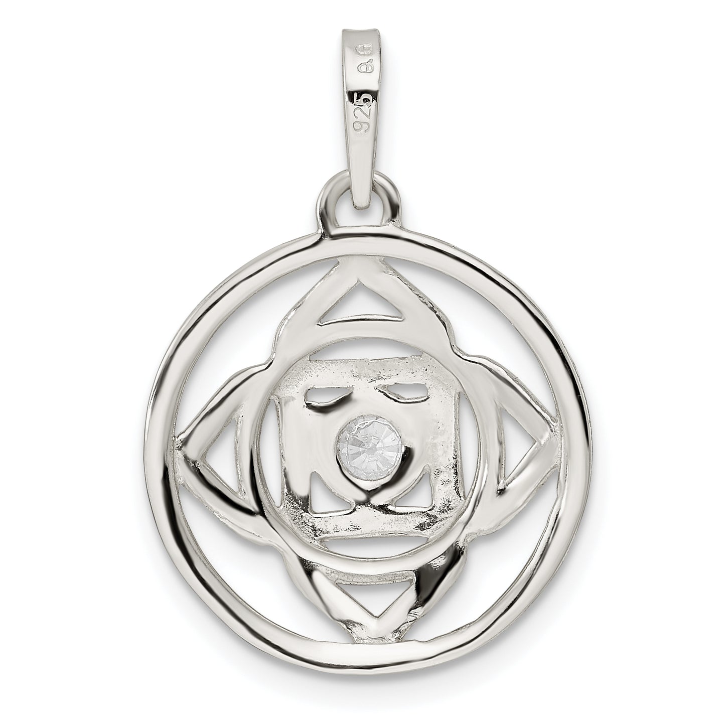 Sterling Silver Cz Root Chakra Filigree Pendant