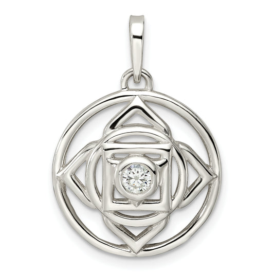 Sterling Silver Cz Root Chakra Filigree Pendant