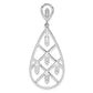 Sterling Silver Rhodium-Plated Baguette Cz Teardrop Pendant