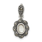 Sterling Silver Antiqued Marcasite & Mop Pendant