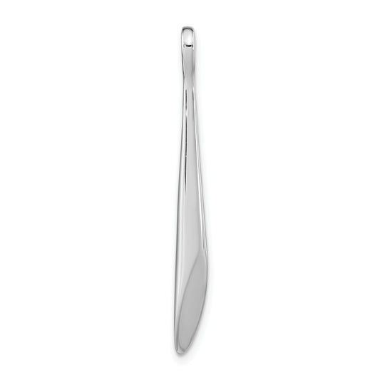 Sterling Silver Rh-Plated Polished Drop Pendant