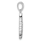 Sterling Silver Rhodium-Plated Cz Teardrop Pendant