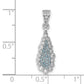 Sterling Silver Rhodium-Plated Cz Teardrop Pendant