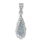 Sterling Silver Rhodium-Plated Cz Teardrop Pendant