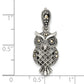 Sterling Silver Antiqued Marcasite Owl Pendant