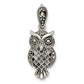 Sterling Silver Antiqued Marcasite Owl Pendant