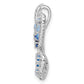 Sterling Silver Rhodium-Plated Polished Blue & White Cz Butterfly Pendant