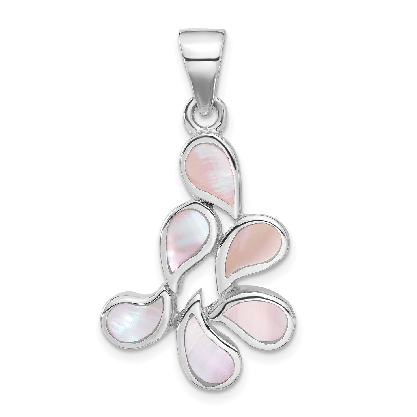 Sterling Silver Pink Shell Teardrop Pendant