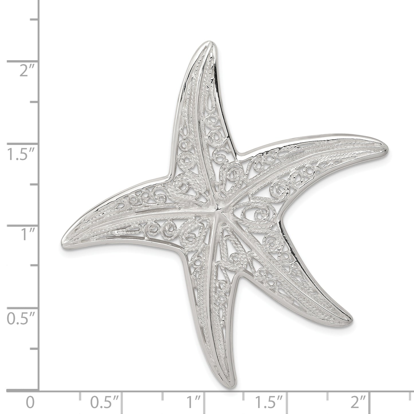 Sterling Silver Fancy Starfish Pendant