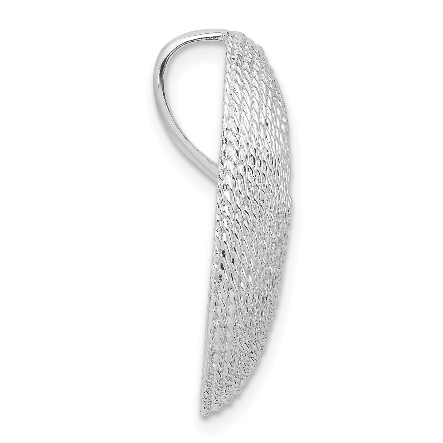 Sterling Silver Polished And Twisted Circle Chain Slide Pendant