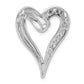 Sterling Silver Polished Cz Heart Chain Slide Pendant