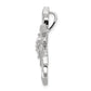 Sterling Silver Rhodium-Plated Cz Slide Pendant