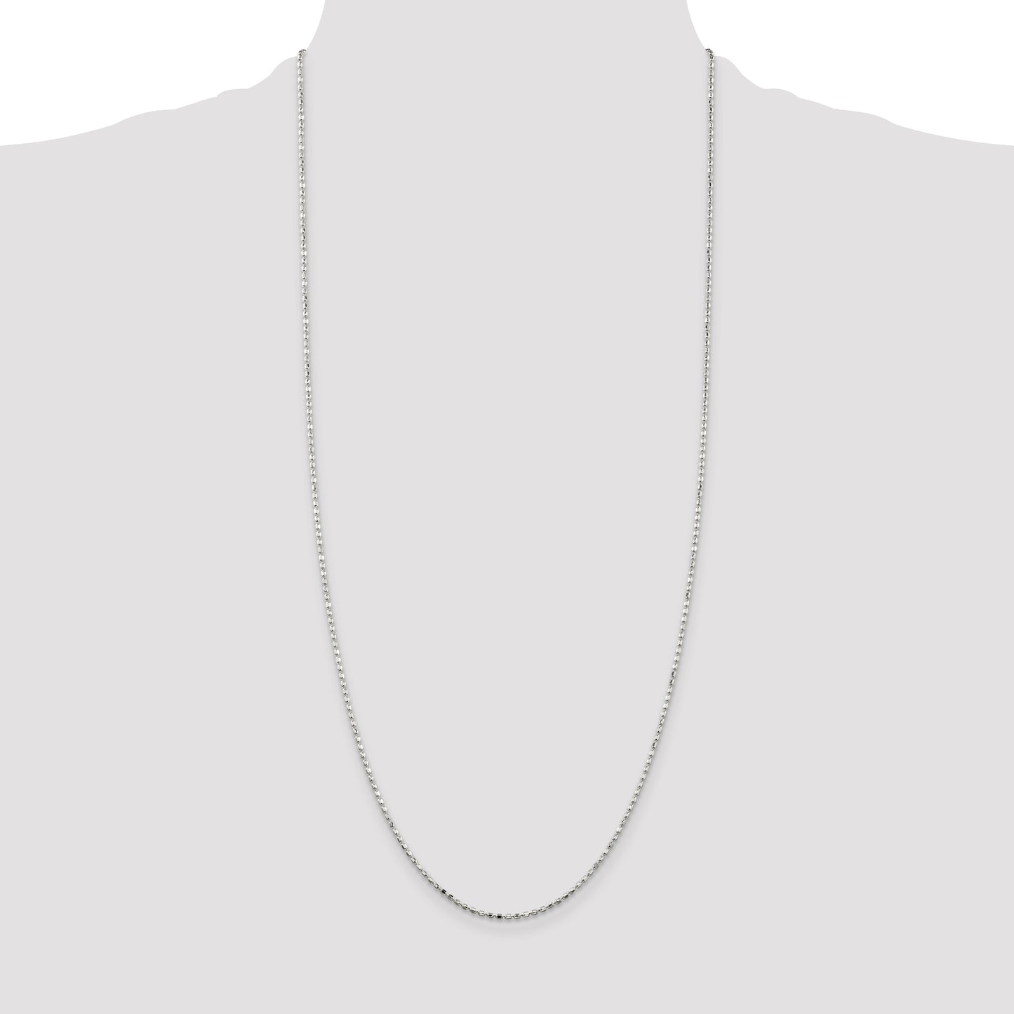 30 Inch Sterling Silver 1.5mm Fancy Beaded Chain