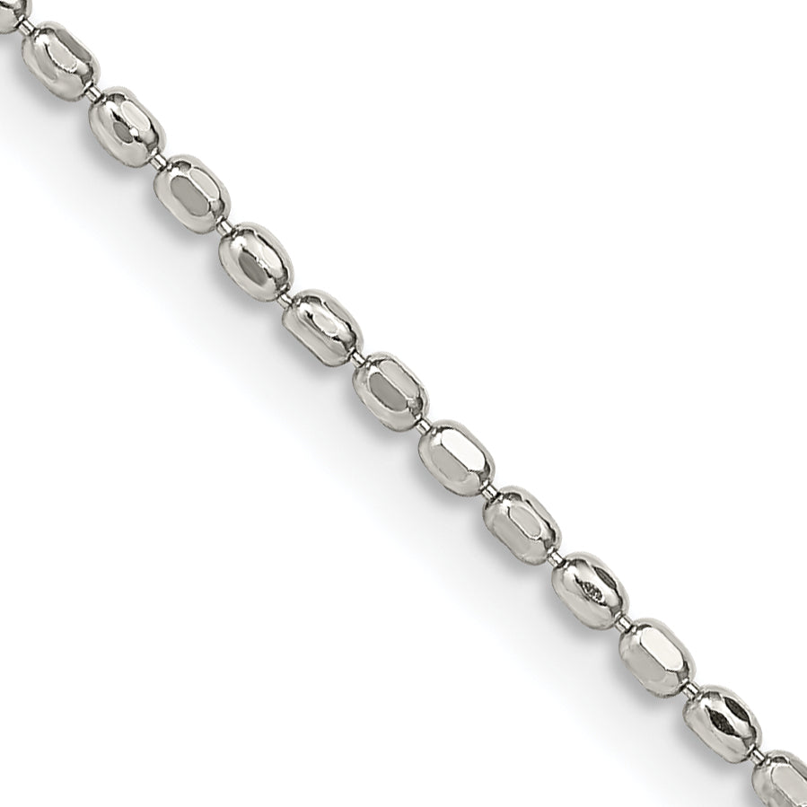 16 Inch Sterling Silver 1.5mm Fancy Beaded Chain