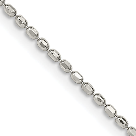 30 Inch Sterling Silver 1.5mm Fancy Beaded Chain