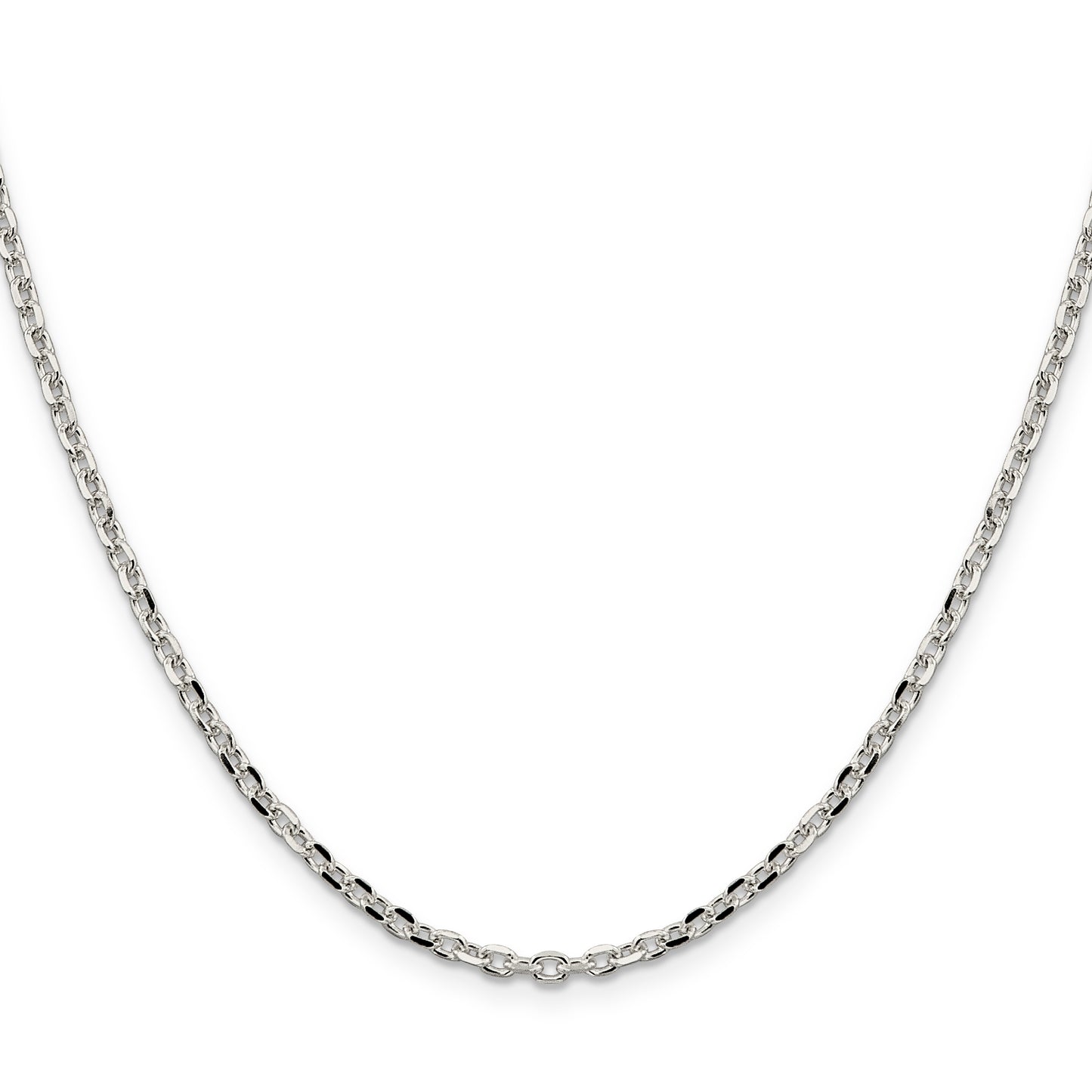 16 Inch Sterling Silver 2.75mm Diamond-Cut Forzantina Cable Chain