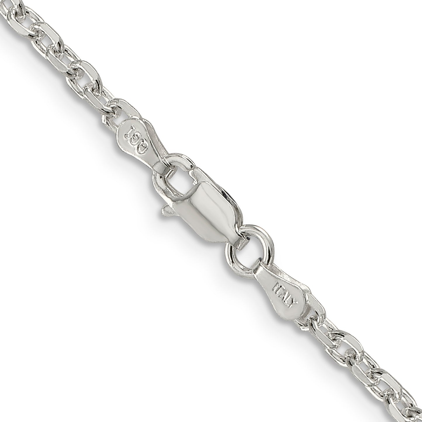 16 Inch Sterling Silver 2.75mm Diamond-Cut Forzantina Cable Chain