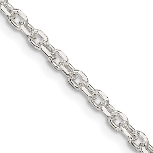 24 Inch Sterling Silver 2.75mm Diamond-Cut Forzantina Cable Chain