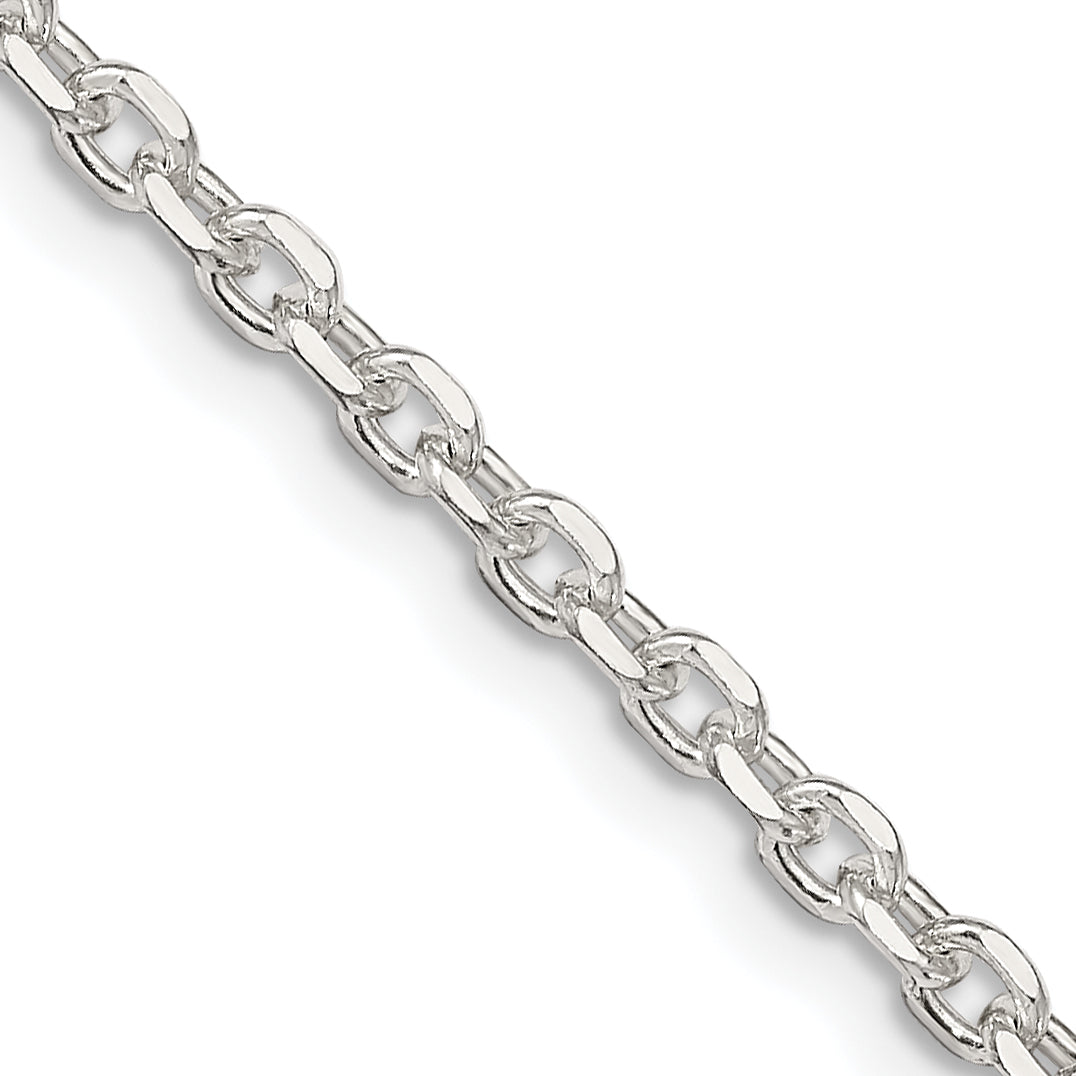 20 Inch Sterling Silver 2.75mm Diamond-Cut Forzantina Cable Chain