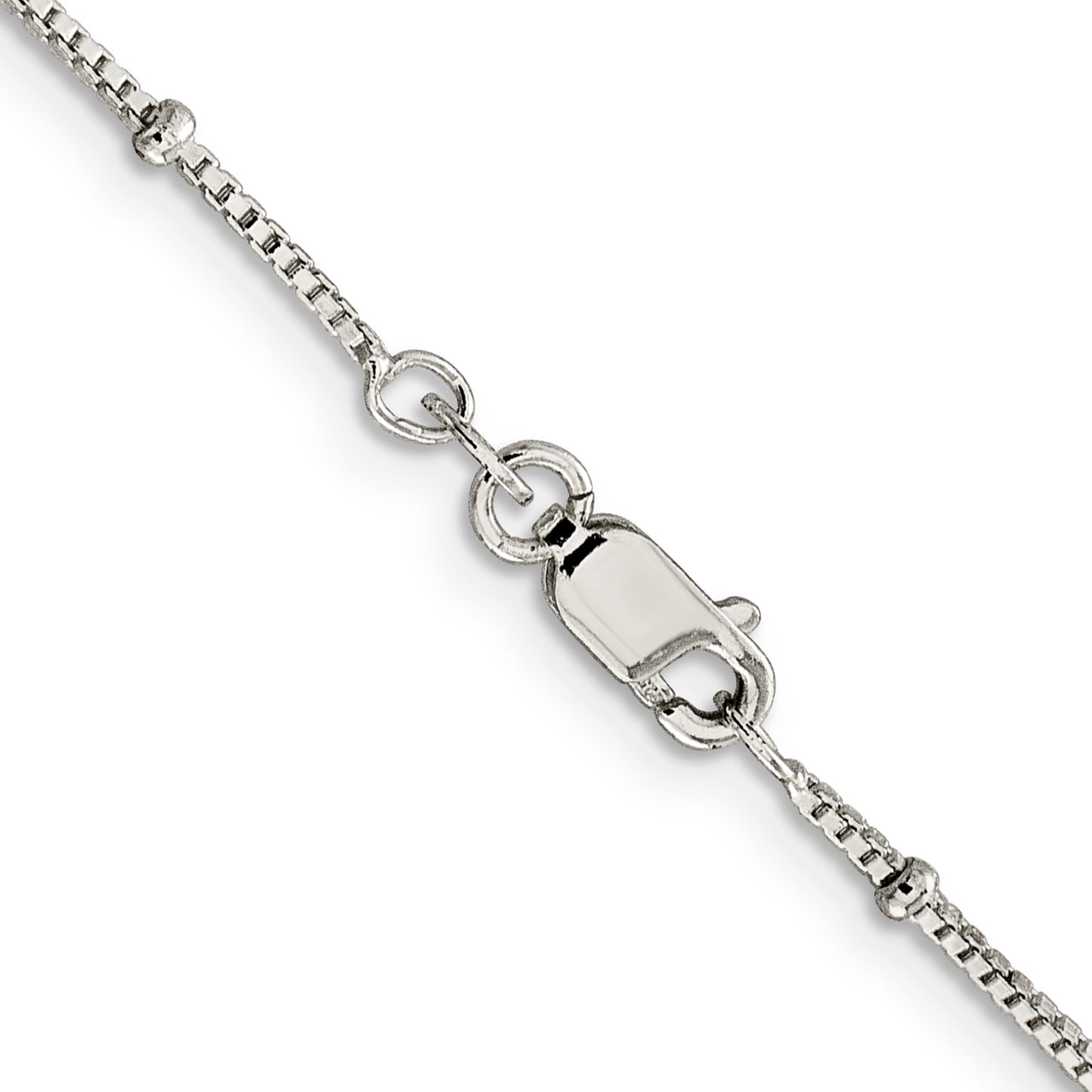 16 Inch Sterling Silver 1.25mm Fancy Beaded Box Chain