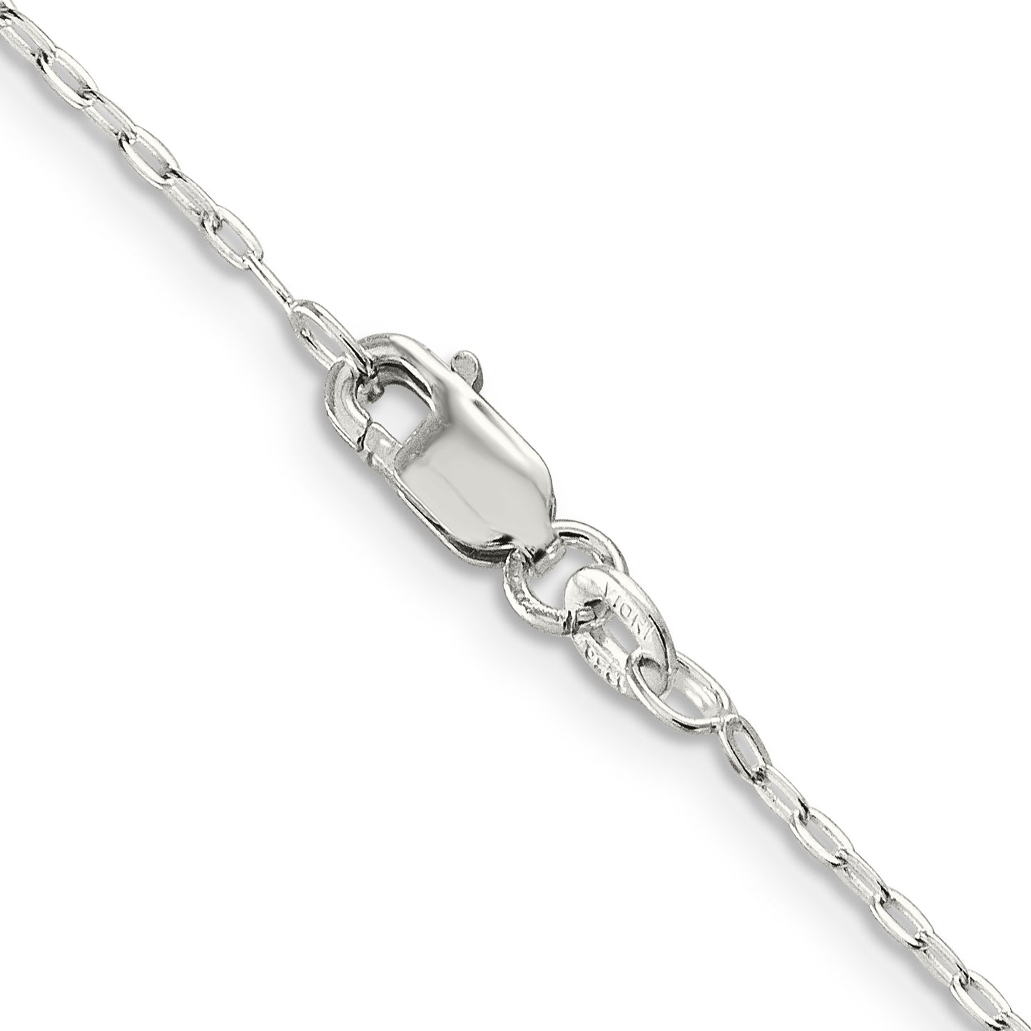 42 Inch Sterling Silver 1.4mm Beveled Oval Cable Chain