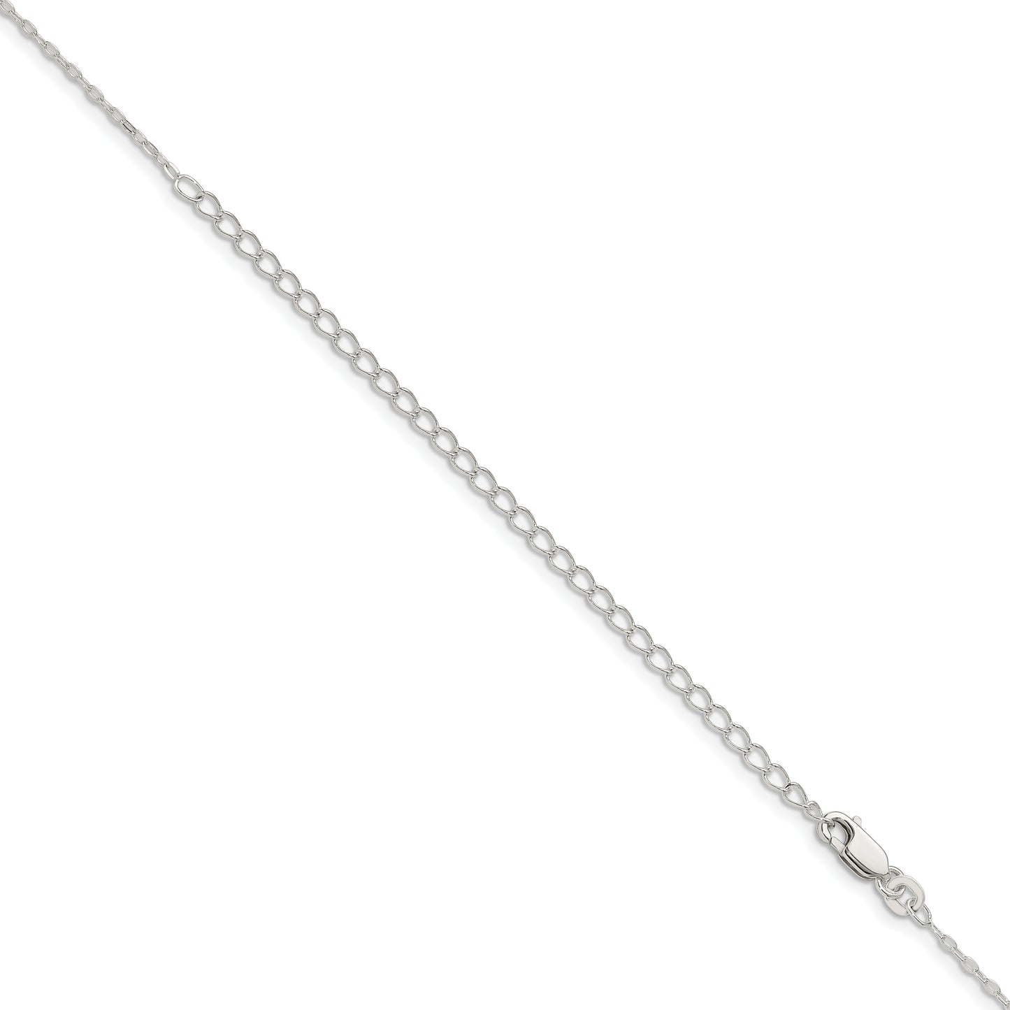 22 Inch Sterling Silver 1.4mm Flat Oval Cable Chain W/4In Ext.