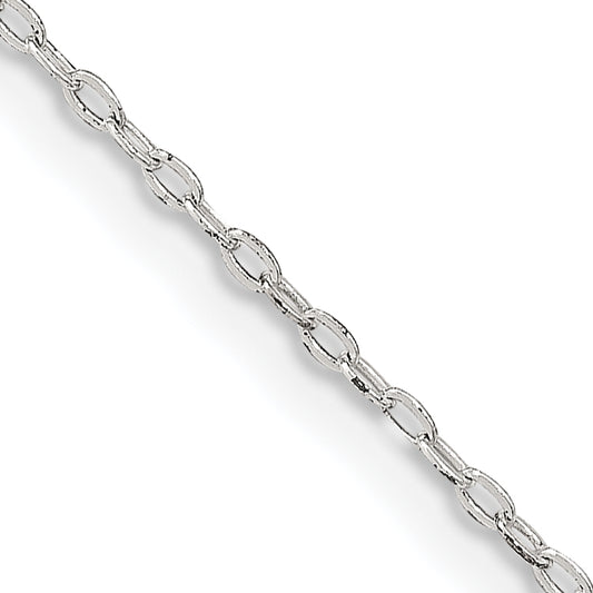 28 Inch Sterling Silver 1.4mm Flat Oval Cable Chain