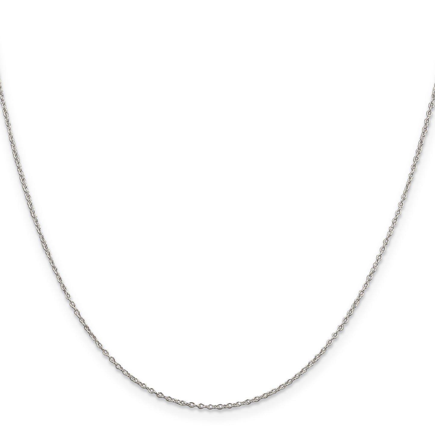 16 Inch Sterling Silver Rhodium-Plated 1.1mm Forzantina Cable Chain