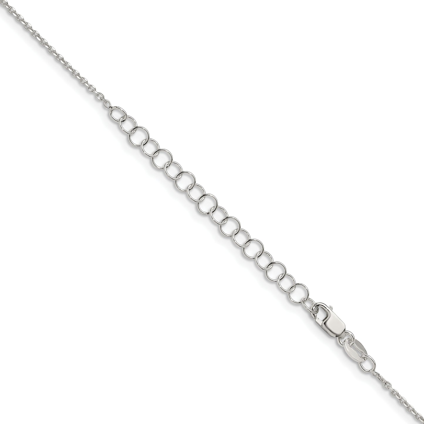 18 Inch Sterling Silver 1.25mm Diamond-Cut Forzantina Cable Chain W/2In Ext.