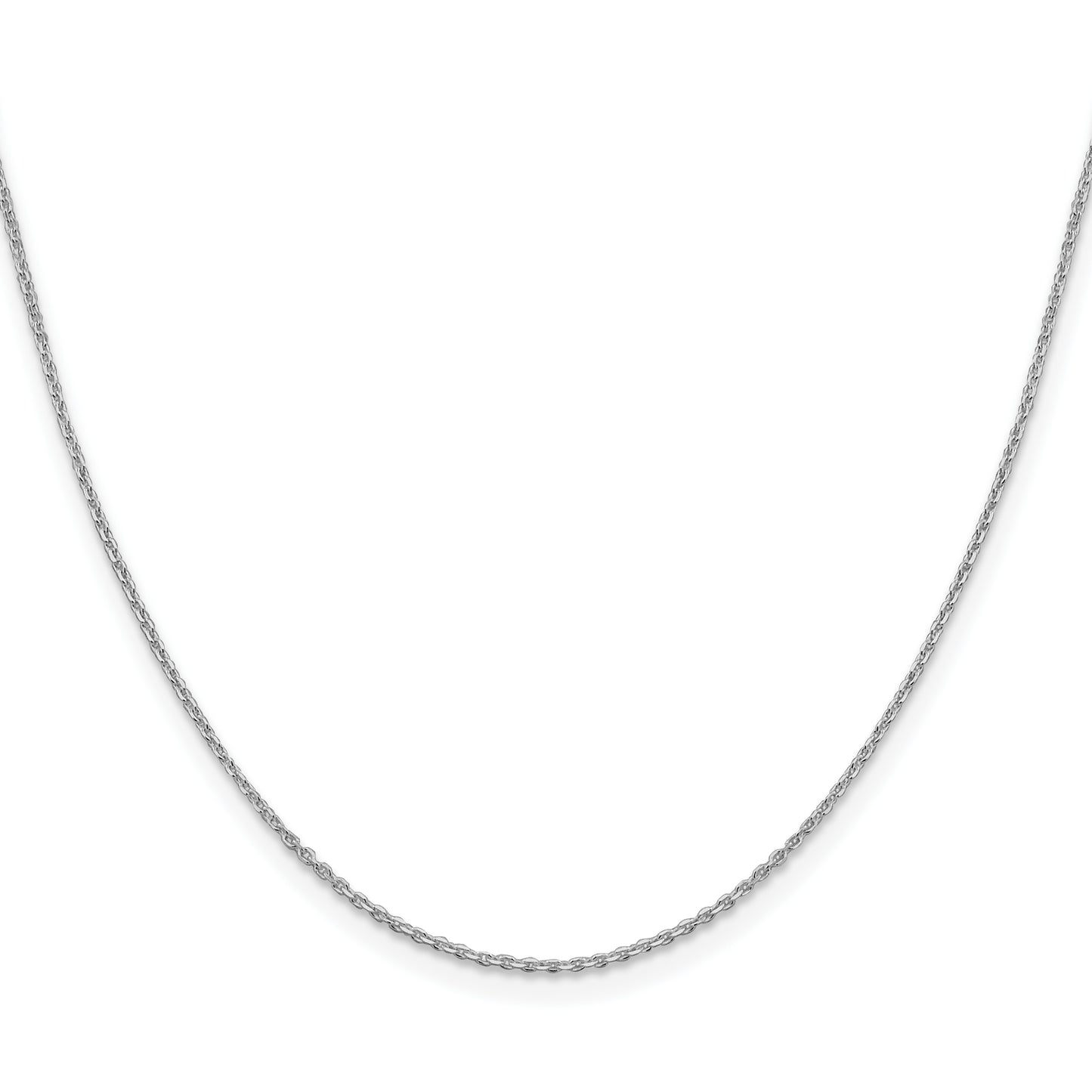 18 Inch Sterling Silver Rhodium-Plated 1.25mm Diamond-Cut Forzantina Cable Chain