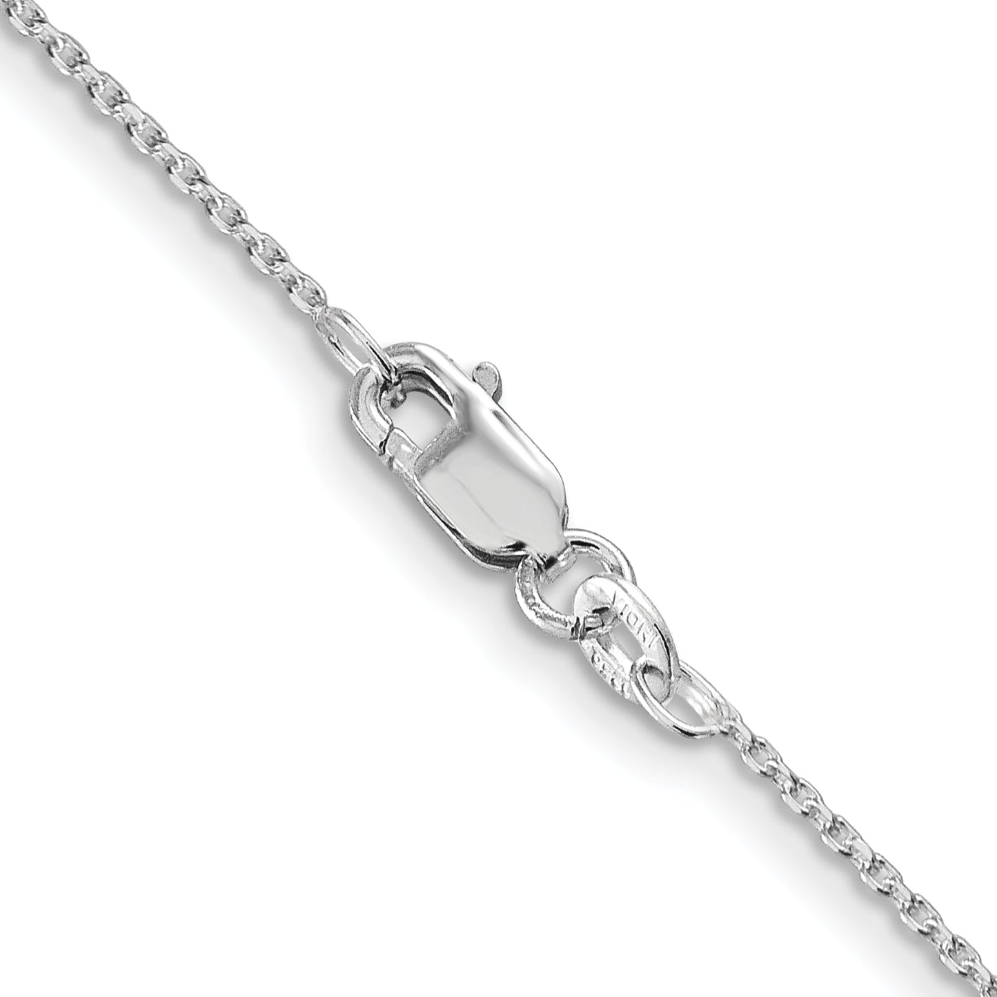 24 Inch Sterling Silver Rhodium-Plated 1.25mm Diamond-Cut Forzantina Cable Chain