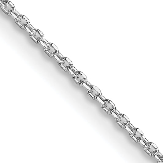 16 Inch Sterling Silver Rhodium-Plated 1.25mm Diamond-Cut Forzantina Cable Chain